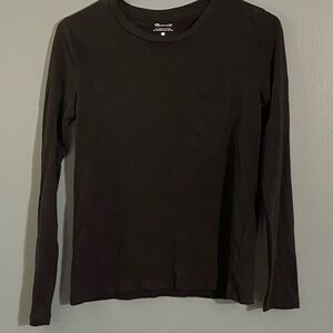 Madewell‎ Long Sleeve T Shirt Womens XS Black Crewneck Cotton